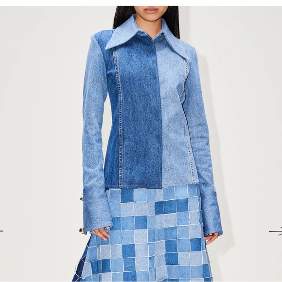 A.w.a.k.e mode denim two toned short jacket 38 with tags - Picture 2 of 8